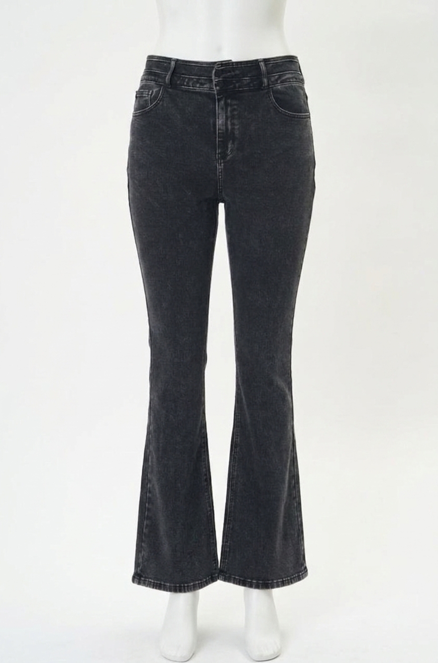 NEW KANCAN jovi ultra high rise flare jeans - plus size in black